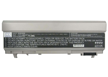 Silver Grey Battery For Dell Latitude E6400, Latitude E6500, Precision M2400 11.1v, 6600mah - 73.26wh Notebook, Laptop Cameron Sino Technology Limited   