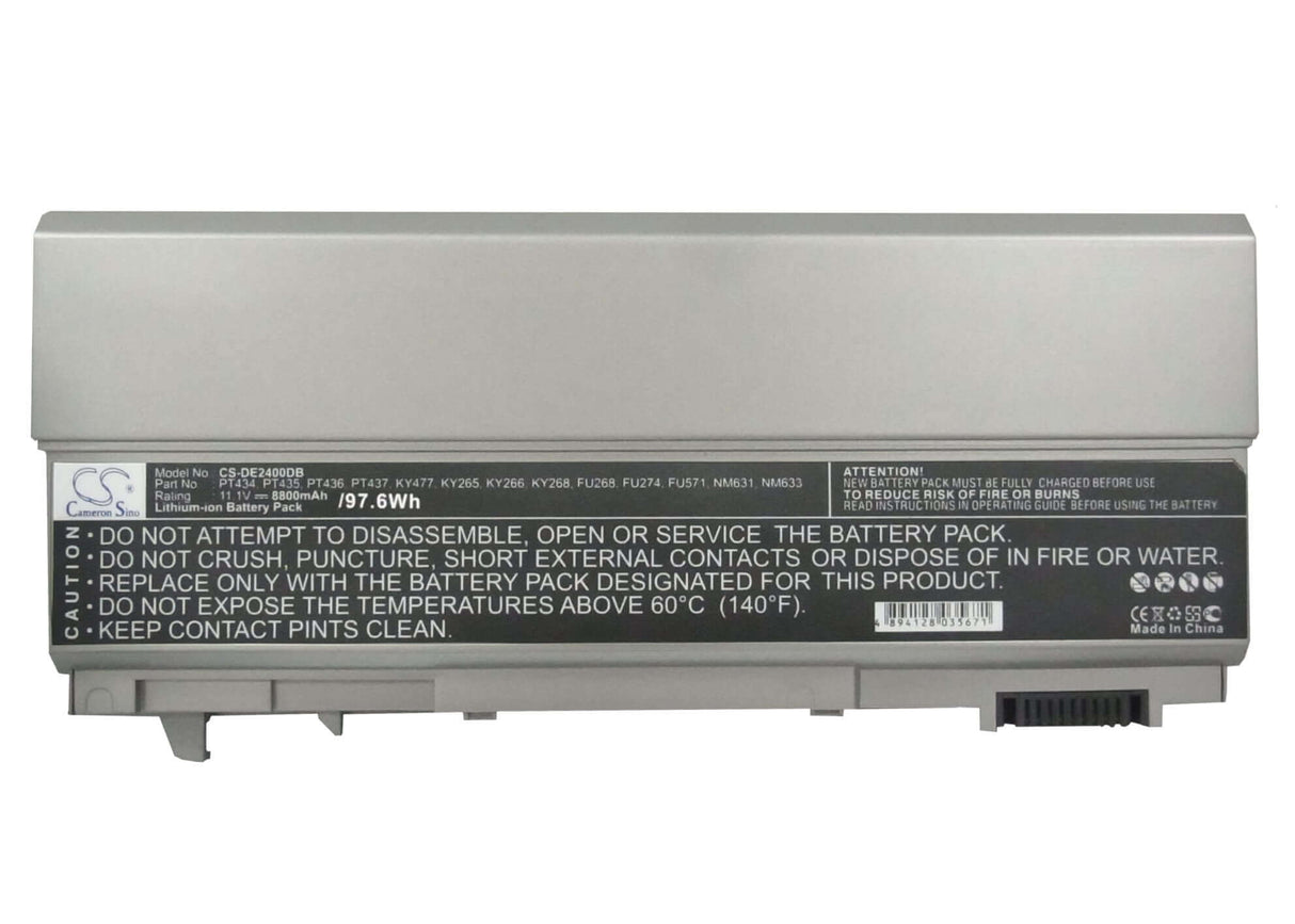 Silver Grey Battery For Dell Latitude E6400, Latitude E6500, Precision M2400 11.1v, 8800mah - 97.68wh Notebook, Laptop Cameron Sino Technology Limited (Suspended)