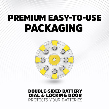 Size 10 Energizer Hearing Aid Battery Eight On A Card (Complete box of 48) Coin Cell Batteries Energizer   
