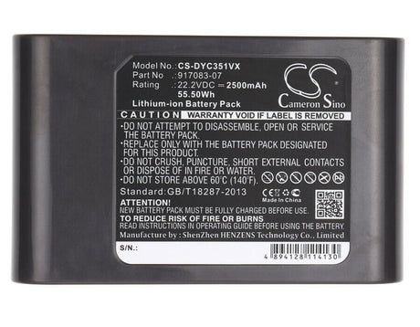 Super High Capacity 2500mah Vacuum battery For Dyson Dc30, Dc31, Dc35, 22.2v, 55.50wh Vacuum Cameron Sino Technology Limited   