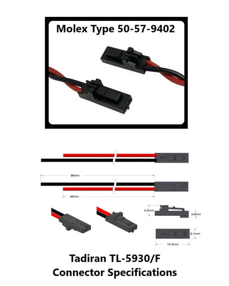Tadiran Tl-5930/f 3.6v D Size 19ah Lithium Battery With Lead & Connector - Non Rechargeable Tadiran Batteries Tadiran Batteries