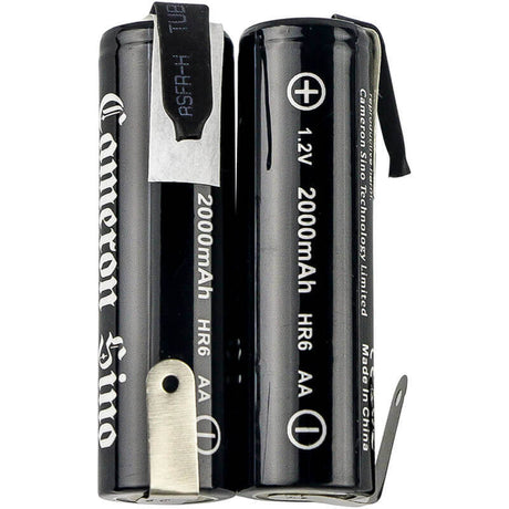Two pieces of AA Nimh Batteries With Solder Tabs 1.2v, 2000mah - 2.40wh AA Cameron Sino Technology Limited
