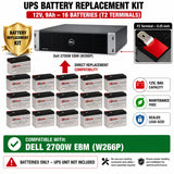 Dell 2700W EBM W266P UPS Replacement Battery Kit 16x 12V 9Ah UPS Batteries CB Range