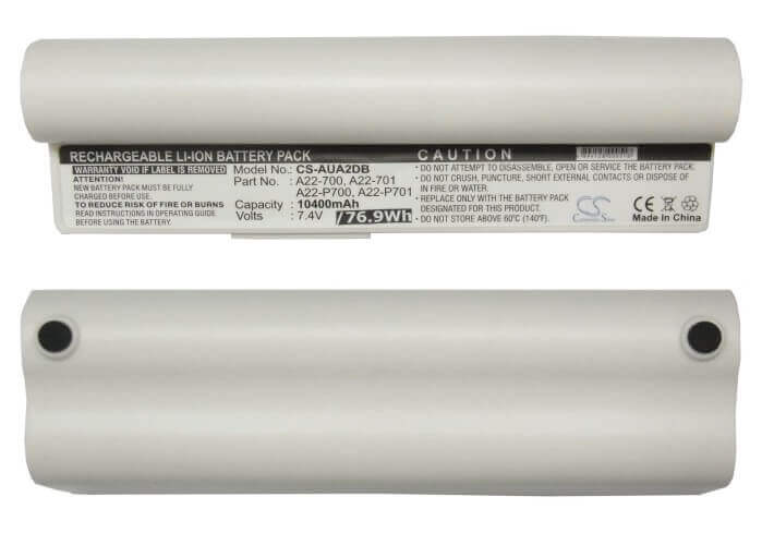 White Battery For Asus Eee Pc 701, Eee Pc 701c, Eee Pc 800 7.4v, 10400mah - 76.96wh Notebook, Laptop Cameron Sino Technology Limited (Suspended)   