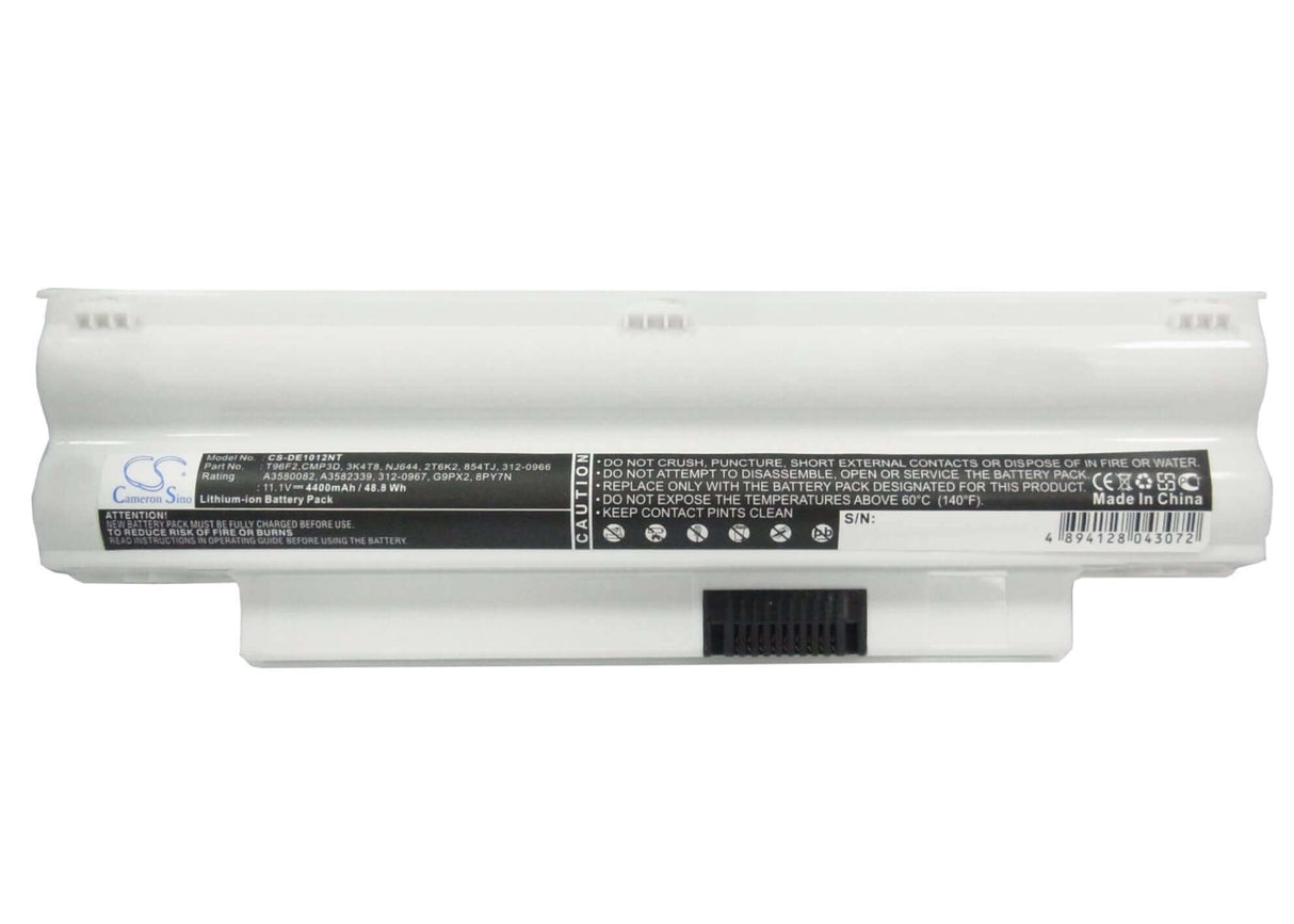White Battery For Dell Inspiron Mini 10 1012, Inspiron Mini 1012, Inspiron Ini 1012 N450 11.1v, 4400mah - 48.84wh Notebook, Laptop Cameron Sino Technology Limited (Suspended)
