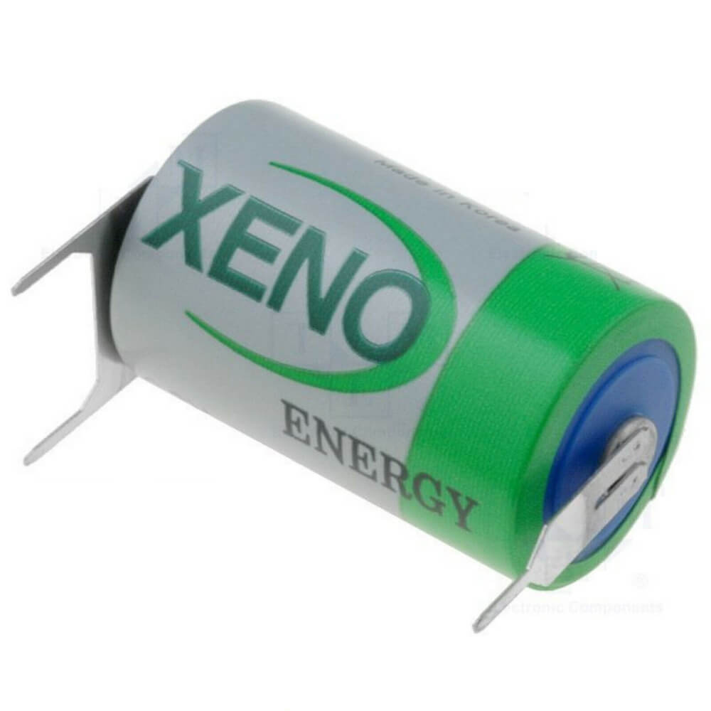 Xeno Xl-050f Battery, 3.6v 1/2 Aa Lithium Battery (er14250) 3.6v Other Xeno Energy With PC Pins - 2 Pin on Negative Terminal - 1 Pin on Postive Terminal