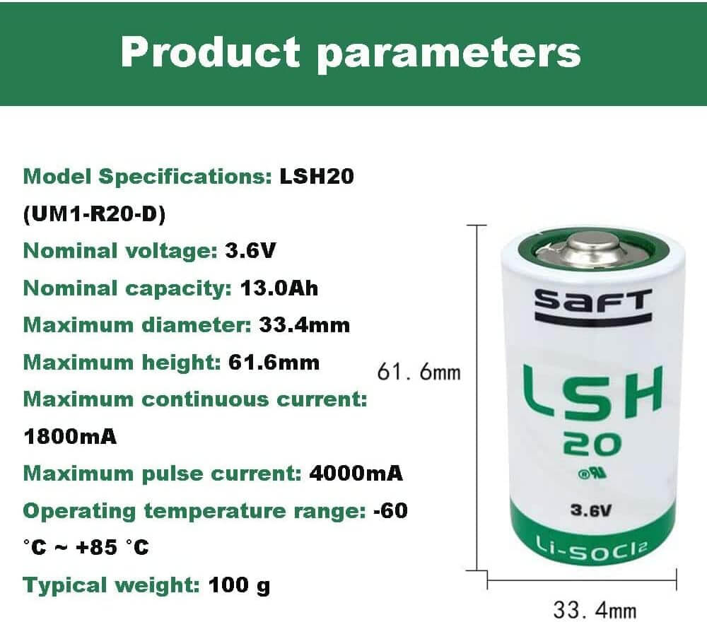 Saft LSH20 Specifications