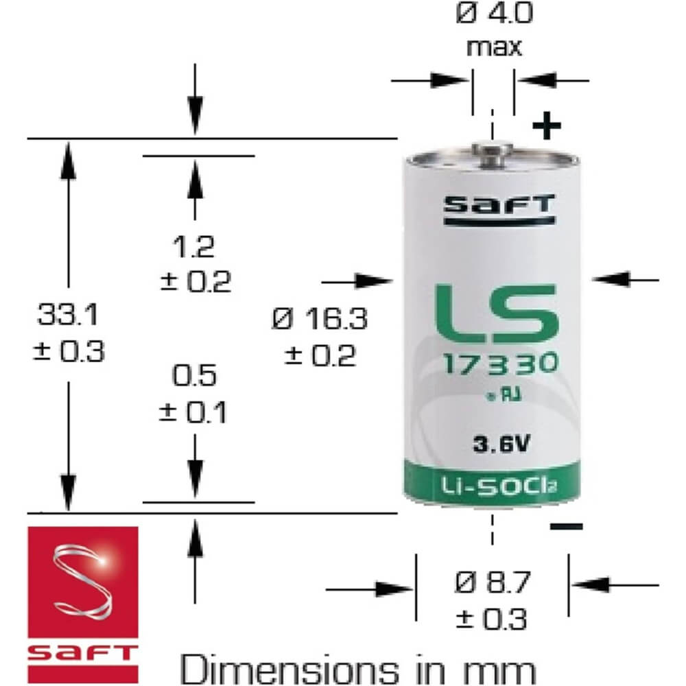 Saft LS17330 dimensions and specs
