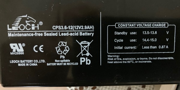 Request To Find A Battery (cps3.6-12 (12V2.9AH)